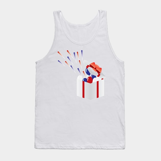 4th of july Usa independence day gift box with fireworks Tank Top by sigdesign